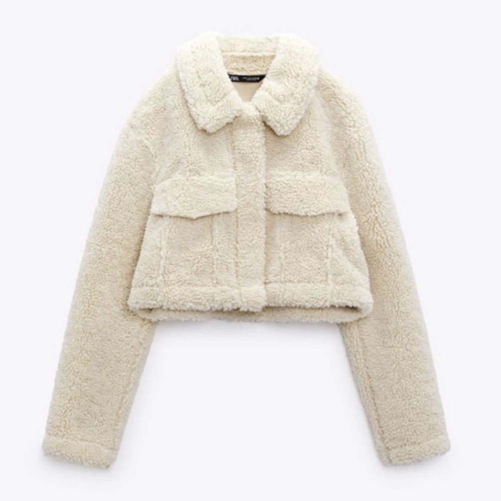 Zara Sherpa Cropped Jacket